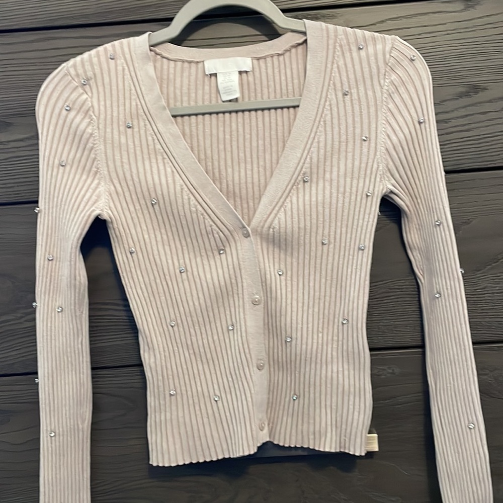 H&M Rhinestone Cardigan Sz Xs